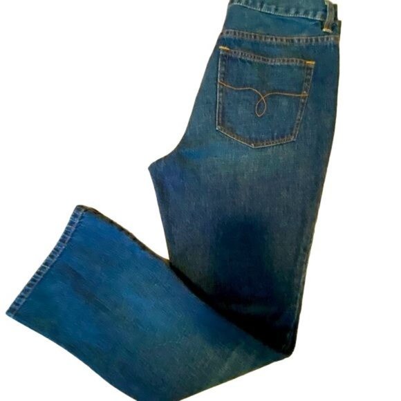 Lauren Jeans Company HOST PICK Lauren Denim Blue Jeans Leather Pockets Sz 12 - Picture 7 of 11